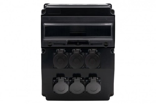 Rozdzielnica CAJA 12M SCENIC - gniazda 6x230V /12 modułów/ F3.2691 F-Elektro czarna