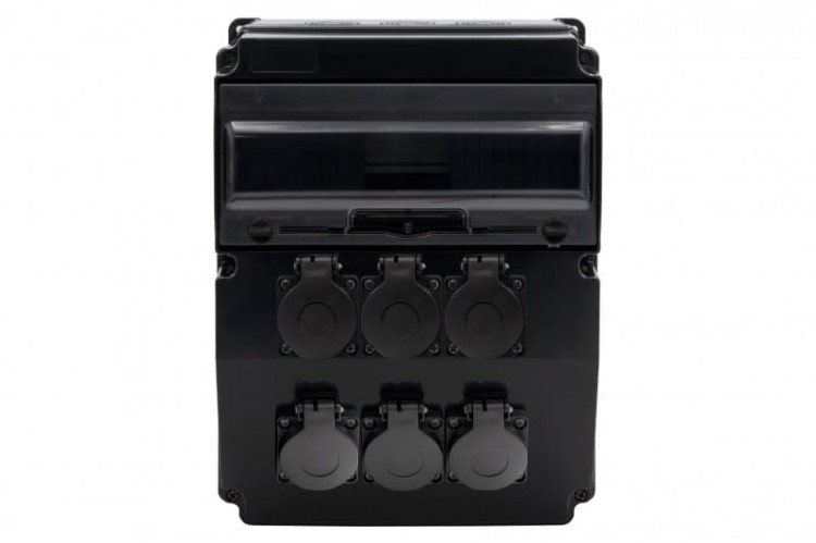 Rozdzielnica CAJA 12M SCENIC - gniazda 6x230V /12 modułów/ F3.2691 F-Elektro czarna