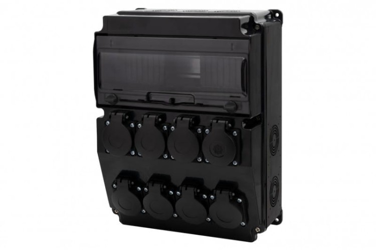 Rozdzielnica CAJA 12M SCENIC - gniazda 8x230V /12 modułów/ F3.2692 F-Elektro czarna