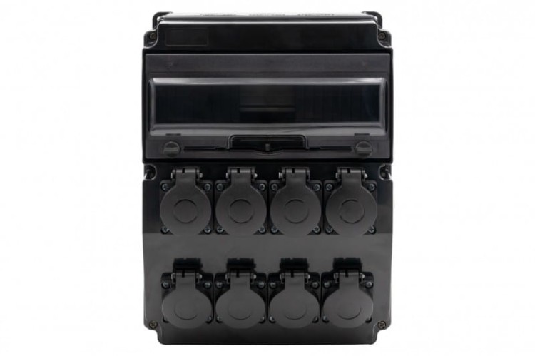 Rozdzielnica CAJA 12M SCENIC - gniazda 8x230V /12 modułów/ F3.2692 F-Elektro czarna
