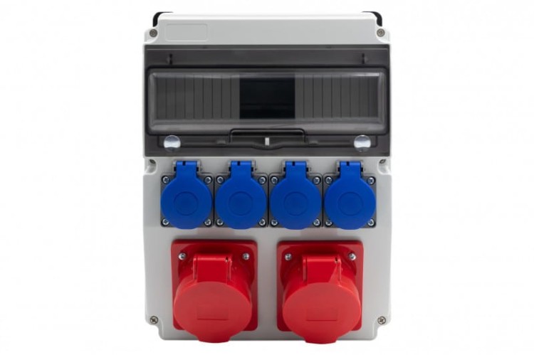 Rozdzielnica CAJA 12M BICOLOR - gniazda 16A 5p, 32A 5p, 4x230V /12 modułów/ F3.2699 F-Elektro