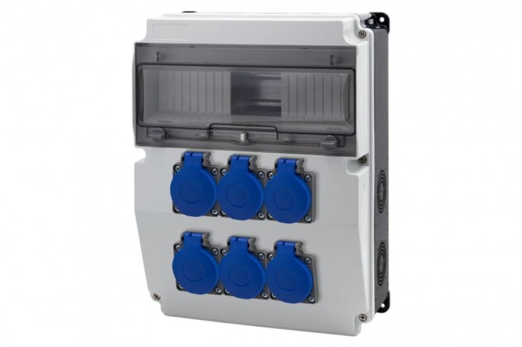 Rozdzielnica CAJA 12M BICOLOR - gniazda 6x230V /12 modułów/ F3.2704 F-Elektro