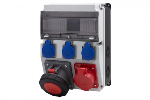 Rozdzielnica CAJA 12M BICOLOR - gniazda 16A 5p, 63A 5p, 3x230V /12 modułów/ F3.2707 F-Elektro