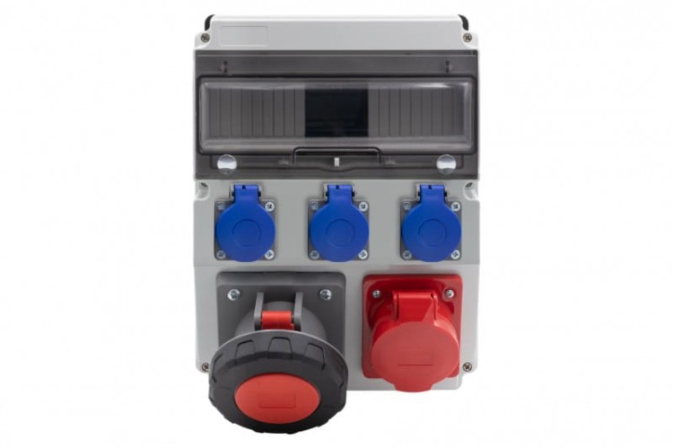 Rozdzielnica CAJA 12M BICOLOR - gniazda 16A 5p, 63A 5p, 3x230V /12 modułów/ F3.2707 F-Elektro