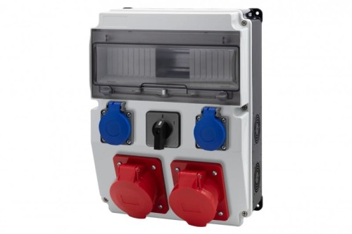 Rozdzielnica CAJA 12M BICOLOR - gniazda 16A 5p, 32A 5p, 2x230V, 0/1(32A) /12 modułów/ F3.2712 F-Elektro