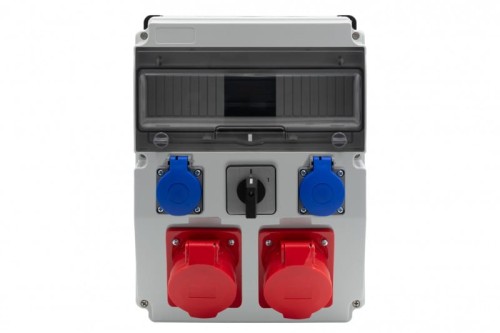 Rozdzielnica CAJA 12M BICOLOR - gniazda 2x32A 5p, 2x230V, 0/1(32A) /12 modułów/ F3.2714 F-Elektro