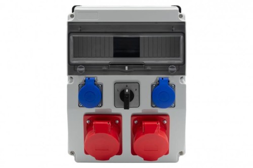 Rozdzielnica CAJA 12M BICOLOR - gniazda 16A 5p, 32A 5p, 2x230V, L/P(32A) /12 modułów/ F3.2715 F-Elektro