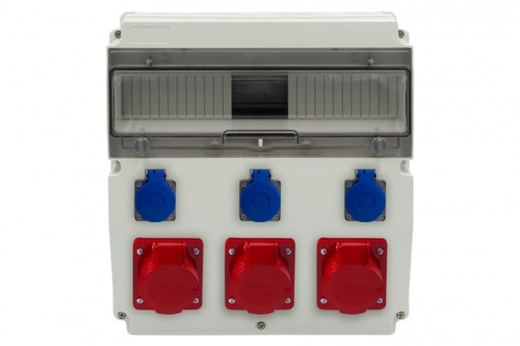 Rozdzielnica CAJA 15M - gniazda 3x16A 5p, 3x230V /15 modułów/ F3.2865 F-Elektro