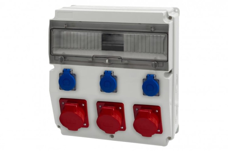Rozdzielnica CAJA 15M - gniazda 3x32A 5p, 3x230V /15 modułów/ F3.2868 F-Elektro