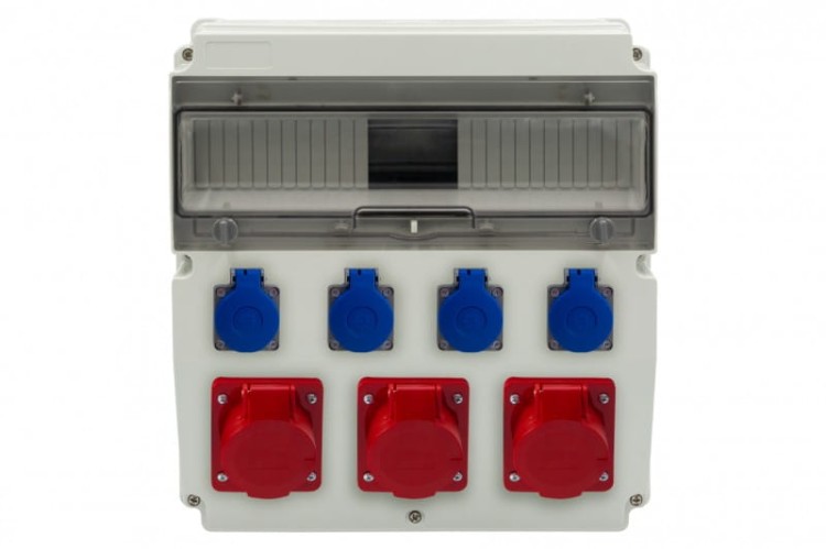 Rozdzielnica CAJA 15M - gniazda 2x16A 5p, 32A 5p, 4x230V /15 modułów/ F3.2870 F-Elektro