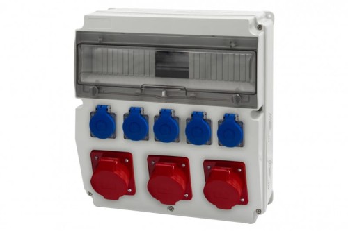 Rozdzielnica CAJA 15M - gniazda 2x16A 5p, 32A 5p, 5x230V /15 modułów/ F3.2874 F-Elektro