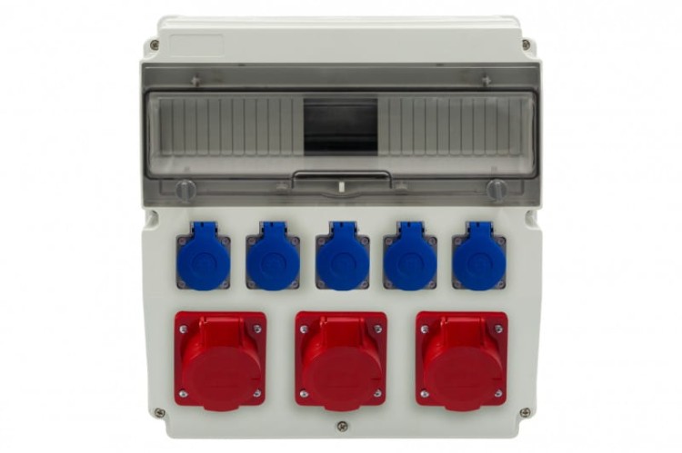 Rozdzielnica CAJA 15M - gniazda 3x32A 5p, 5x230V /15 modułów/ F3.2876 F-Elektro