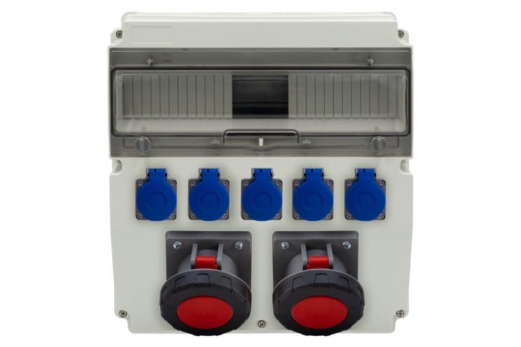 Rozdzielnica CAJA 15M - gniazda 2x63A 5p, 5x230V /15 modułów/ F3.2885 F-Elektro