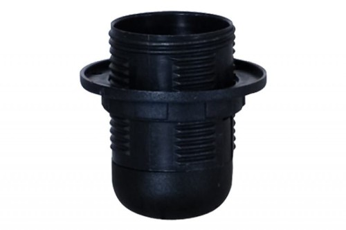 Oprawka termoplastyczna E27-1 kołnierz - czarna 4A, 250V F4.0108 F-Elektro