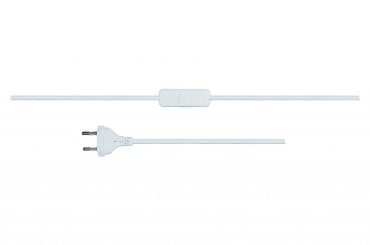 Przewód przyłączeniowy - wtyczka płaska OMYp 2x0,75mm2 - 2m - z wyłącznikiem - biały F5.0031 F-Elektro