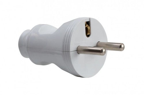 Wtyczka z uziemieniem prosta 230V biała F6.0039 F-Elektro