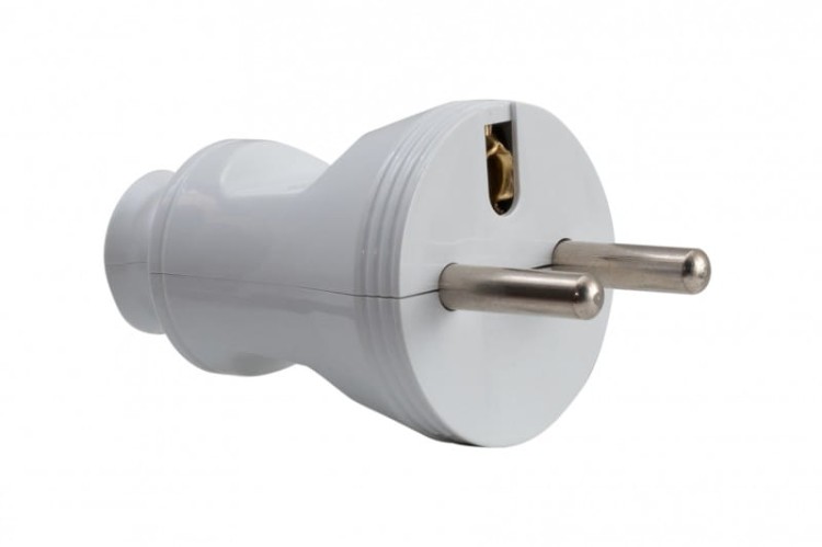 Wtyczka z uziemieniem prosta 230V biała F6.0039 F-Elektro