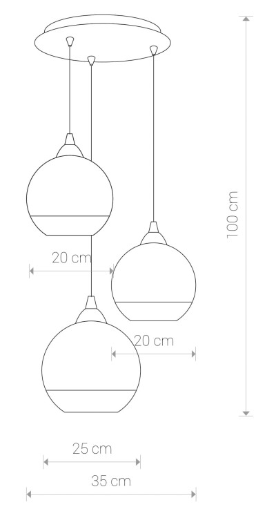 Lampa sufitowa wisząca Industrialna Loft GLOBE COPPER III 9307 NOWODVORSKI Lighting E27 x3 nowoczesna oświetleniowa żyrandol szklana szklane przyciemniana przyciemniane kula kule Miedziana Miedziane błyszczące szare przezroczyste Inspiracje Premium