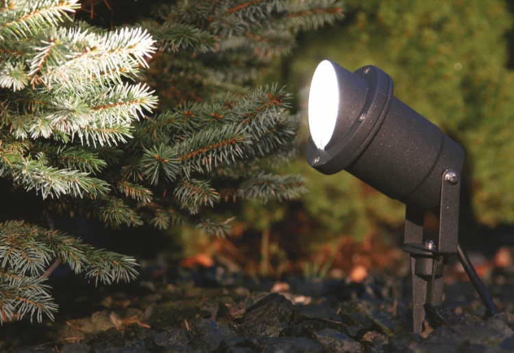 Lampa ogrodowa reflektorek ogrodowy wbijany BUSH 3401 NOWODVORSKI Lighting GU10 Zewnętrzna Nowoczesna oprawa aluminium metalowa do ogrodu oświetlenie zewnętrzne drzewa krzewów gruntowa szara grafitowa Inspiracje Premium