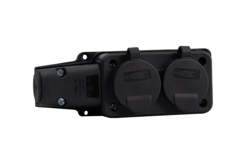 Listwa gumowa 2x230V 16A IP54 czarna F6.0371 F-Elektro