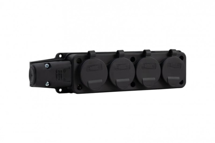 Listwa gumowa 4x230V 16A IP54 czarna F6.0373 F-Elektro