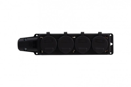 Listwa gumowa 4x230V 16A IP54 czarna F6.0373 F-Elektro
