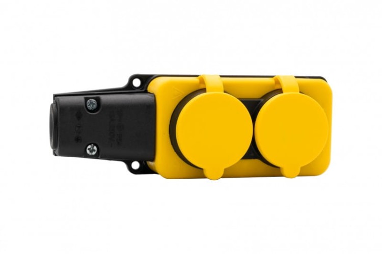 Listwa gumowa 2x230V 16A IP54 SCHUKO żółta F6.0400 F-Elektro