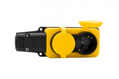 Listwa gumowa 2x230V 16A IP54 SCHUKO żółta F6.0400 F-Elektro