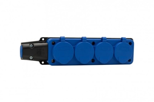 Listwa gumowa 4x230V 16A IP54 SCHUKO niebieska F6.0403 F-Elektro