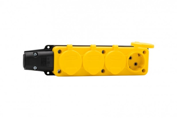 Listwa gumowa 4x230V 16A IP54 SCHUKO żółta F6.0404 F-Elektro