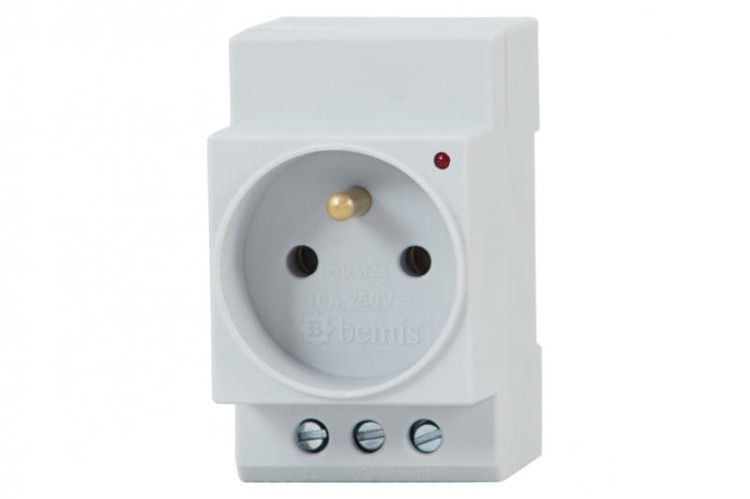 Gniazdo 230V na szynę TH35 z kontrolką F6.0421 F-Elektro