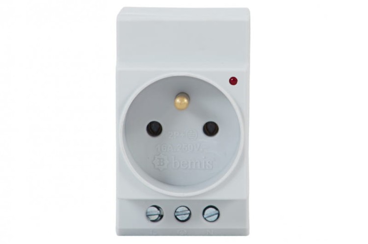 Gniazdo 230V na szynę TH35 z kontrolką F6.0421 F-Elektro