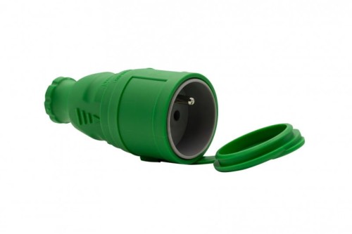 Gniazdo gumowe NOVA 230V 16A IP44 zielone F6.0475 F-Elektro