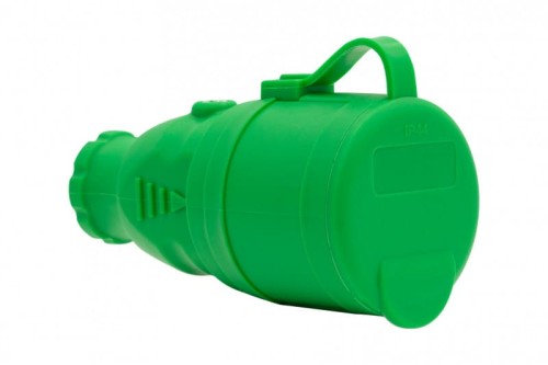 Gniazdo gumowe NOVA 230V 16A IP44 zielone F6.0475 F-Elektro