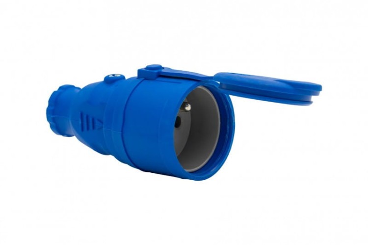 Gniazdo gumowe NOVA 230V 16A IP44 niebieskie F6.0476 F-Elektro