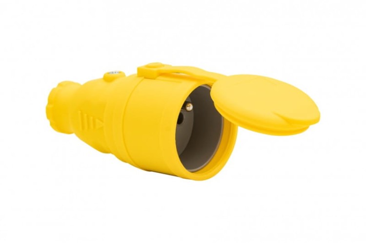 Gniazdo gumowe NOVA 230V 16A IP44 żółte F6.0477 F-Elektro