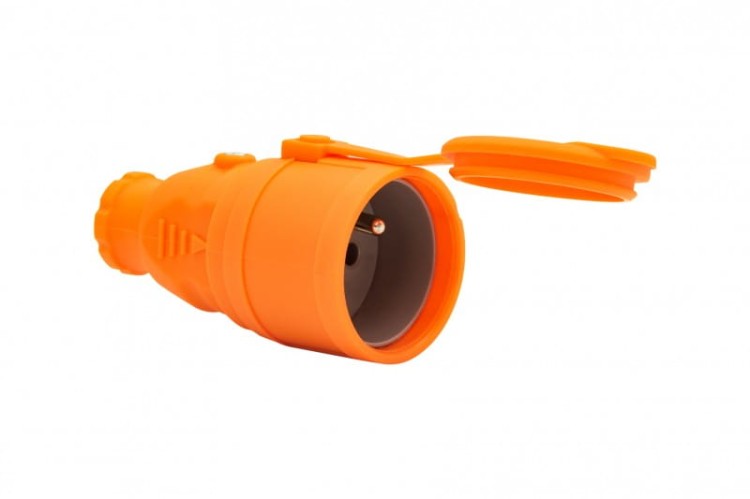 Gniazdo gumowe NOVA 230V 16A IP44 pomarańczowe F6.0478 F-Elektro