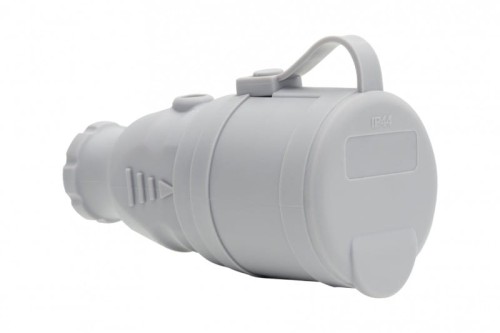 Gniazdo gumowe NOVA 230V 16A IP44 szare F6.0479 F-Elektro