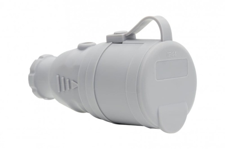 Gniazdo gumowe NOVA 230V 16A IP44 szare F6.0479 F-Elektro