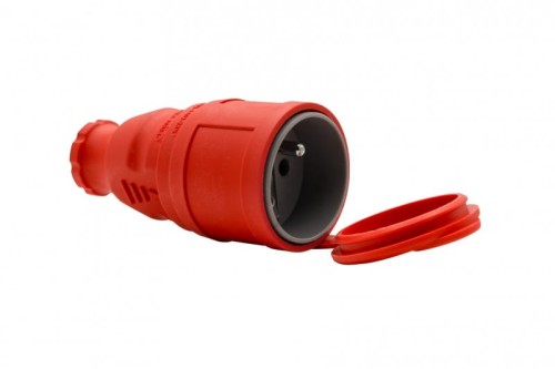 Gniazdo gumowe NOVA 230V 16A IP44 czerwone F6.0480 F-Elektro
