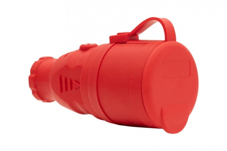 Gniazdo gumowe NOVA 230V 16A IP44 czerwone F6.0480 F-Elektro