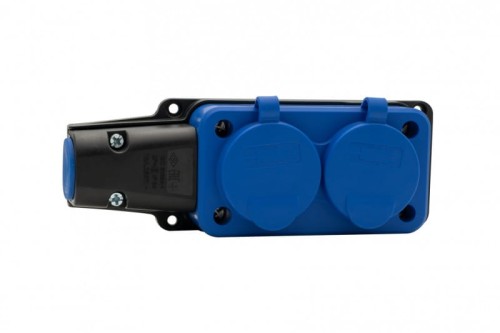 Listwa gumowa 2x230V 16A IP54 niebieska F6.0481 F-Elektro