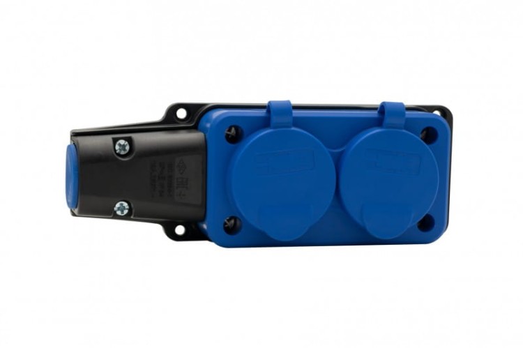 Listwa gumowa 2x230V 16A IP54 niebieska F6.0481 F-Elektro