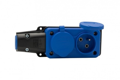 Listwa gumowa 2x230V 16A IP54 niebieska F6.0481 F-Elektro