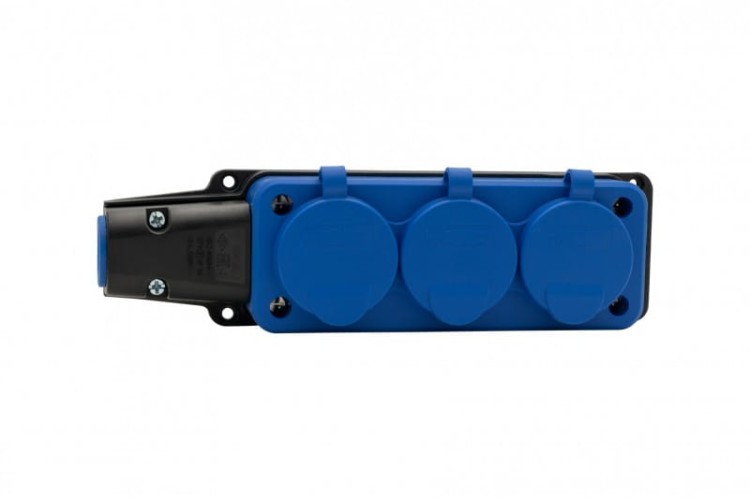 Listwa gumowa 3x230V 16A IP54 niebieska F6.0484 F-Elektro