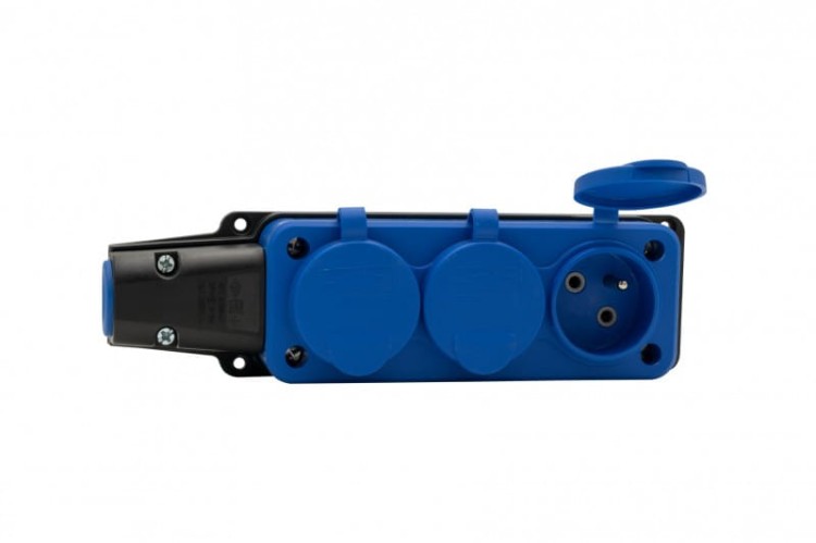 Listwa gumowa 3x230V 16A IP54 niebieska F6.0484 F-Elektro
