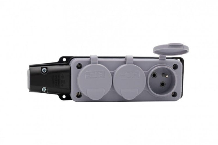 Listwa gumowa 3x230V 16A IP54 szara F6.0487 F-Elektro