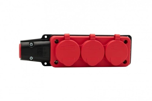 Listwa gumowa 3x230V 16A IP54 czerwona F6.0488 F-Elektro