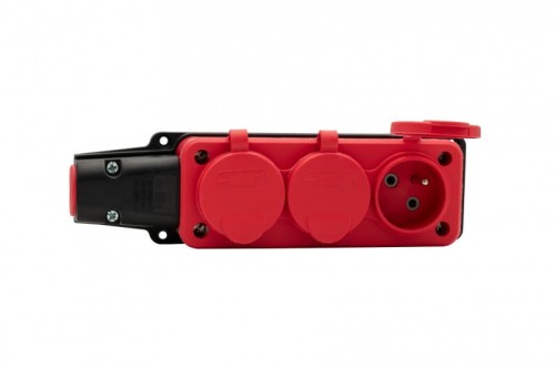 Listwa gumowa 3x230V 16A IP54 czerwona F6.0488 F-Elektro