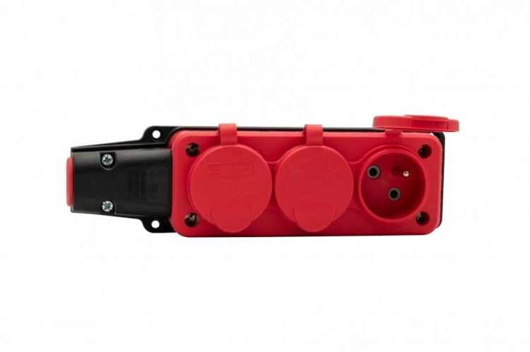 Listwa gumowa 3x230V 16A IP54 czerwona F6.0488 F-Elektro